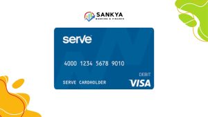Blue Prepaid Serve Pay As You Go Visa debit card displayed with the Sankya Banking & Finance logo, representing a flexible and secure prepaid payment solution.
